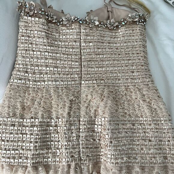 Terani Couture - Shimmering embellished beaded Strapless Sweetheart Short Dress - Picture 6 of 12